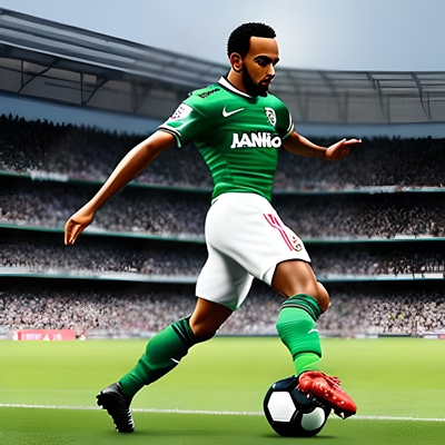 Un joueur de football sur son terrain